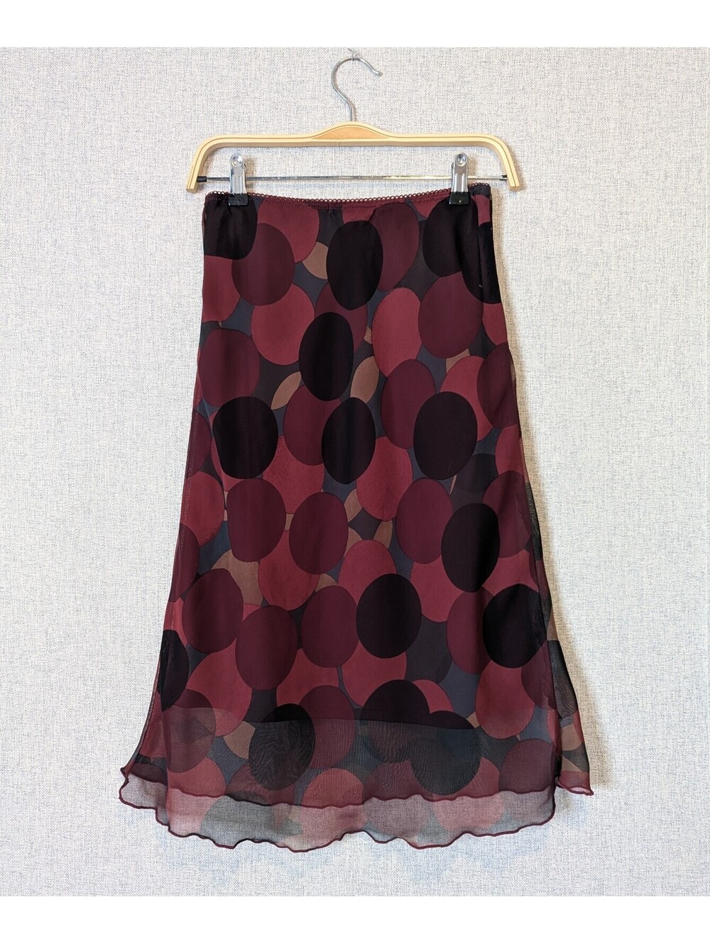 Vintage y2k sheer georgette abstract dot skirt - Picture 4 of 6
